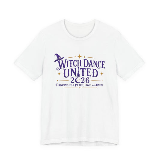 Global Fulfillment - Witch Dance United 2026 T-Shirt  Purple Lettering— Dancing for Peace, Love & Unity Tee