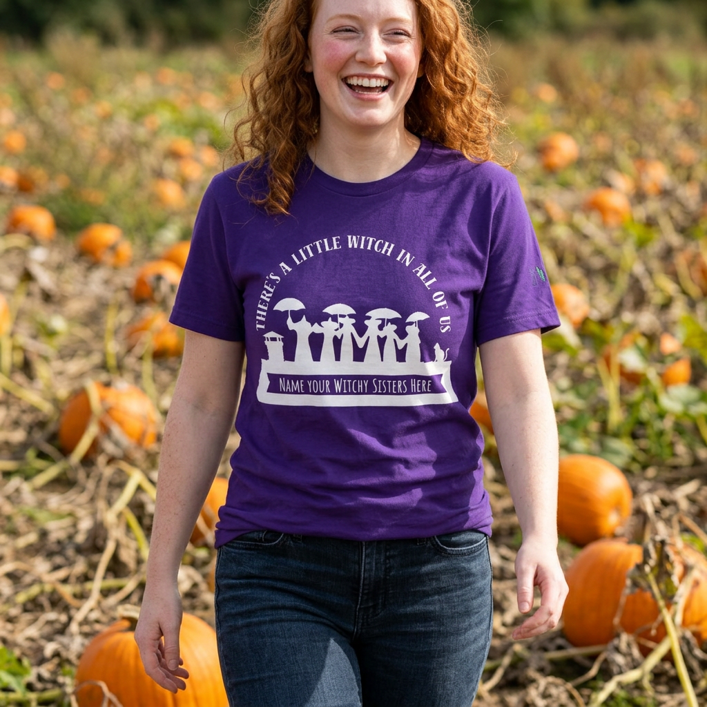 There’s a Little Witch in All of Us — Personalized Witchy Sisters Tee