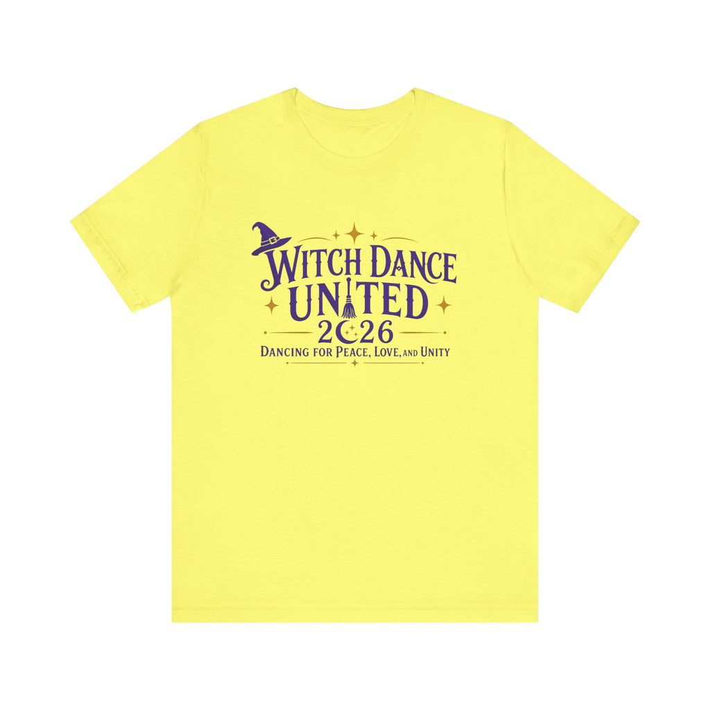 Global Fulfillment - Witch Dance United 2026 T-Shirt  Purple Lettering— Dancing for Peace, Love & Unity Tee