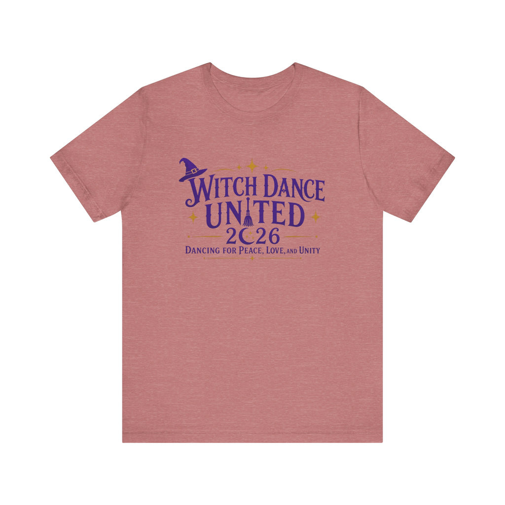 Global Fulfillment - Witch Dance United 2026 T-Shirt  Purple Lettering— Dancing for Peace, Love & Unity Tee