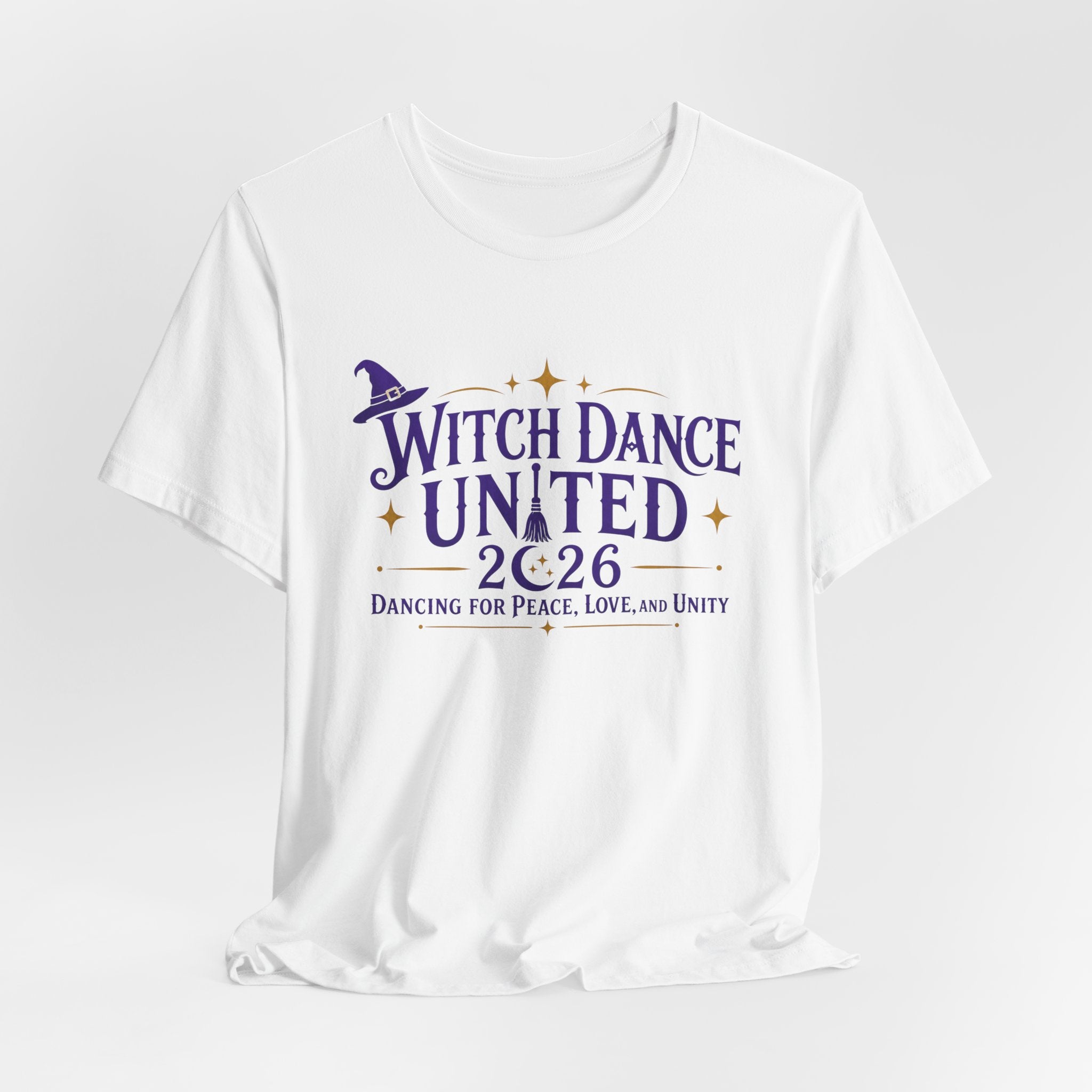 Global Fulfillment - Witch Dance United 2026 T-Shirt  Purple Lettering— Dancing for Peace, Love & Unity Tee