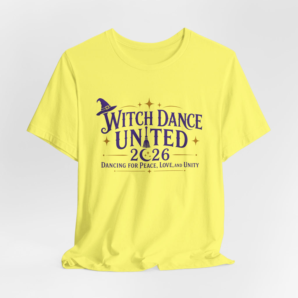 Global Fulfillment - Witch Dance United 2026 T-Shirt  Purple Lettering— Dancing for Peace, Love & Unity Tee