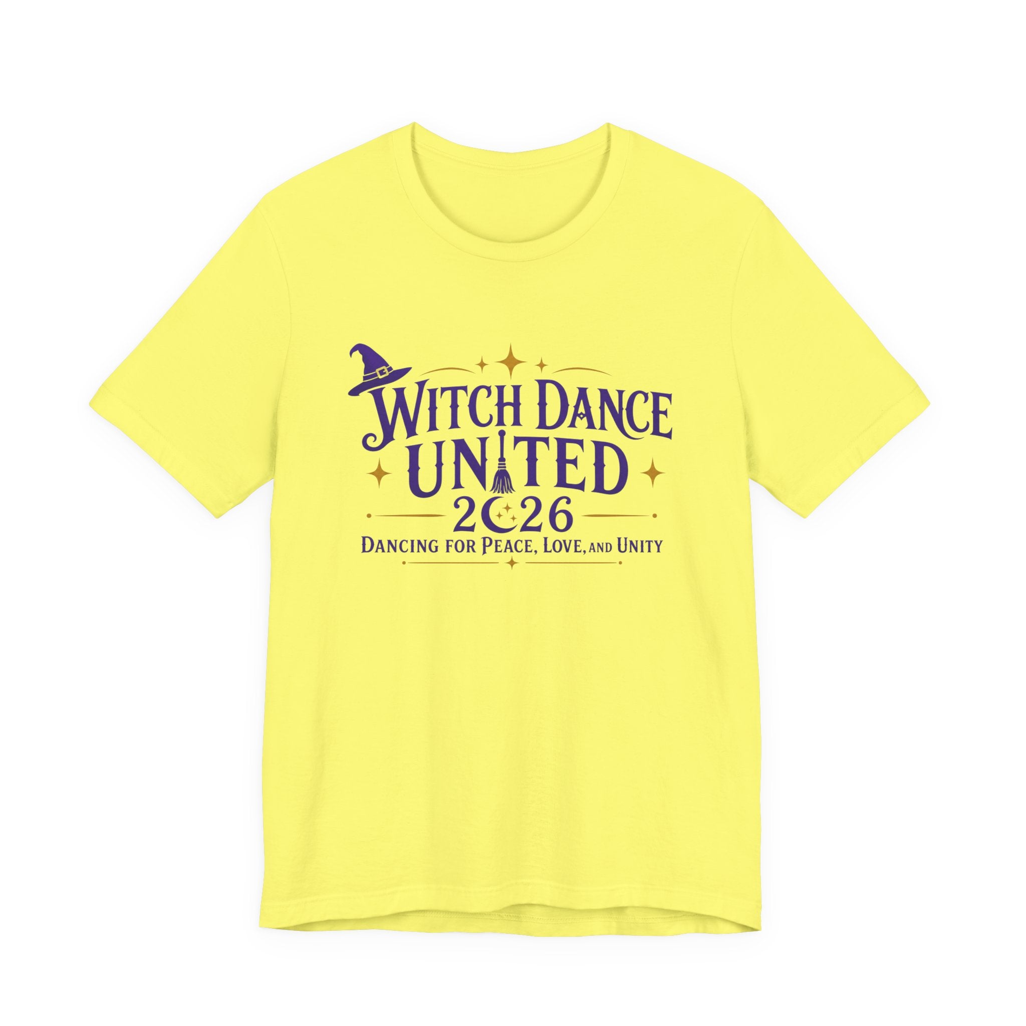 Global Fulfillment - Witch Dance United 2026 T-Shirt  Purple Lettering— Dancing for Peace, Love & Unity Tee