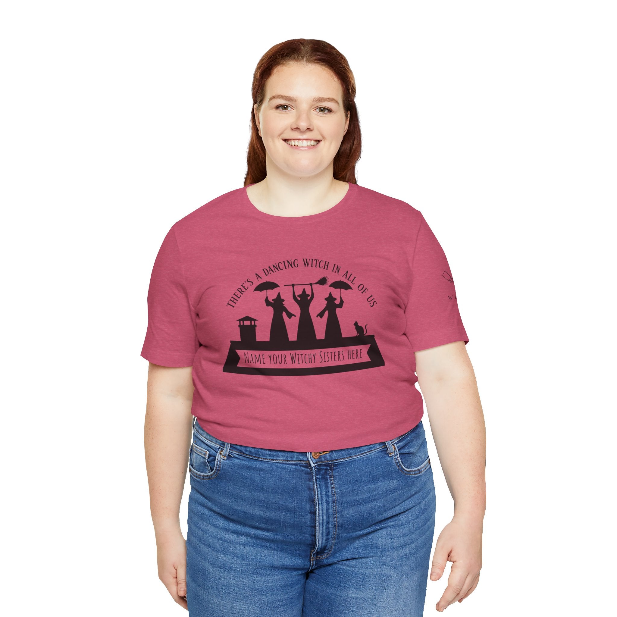 There’s a Dancing Witch in All of Us — Personalized Three Witches Dance Tee (lighter colors)