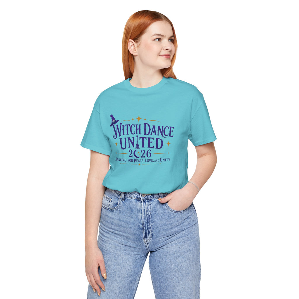 Global Fulfillment - Witch Dance United 2026 T-Shirt  Purple Lettering— Dancing for Peace, Love & Unity Tee